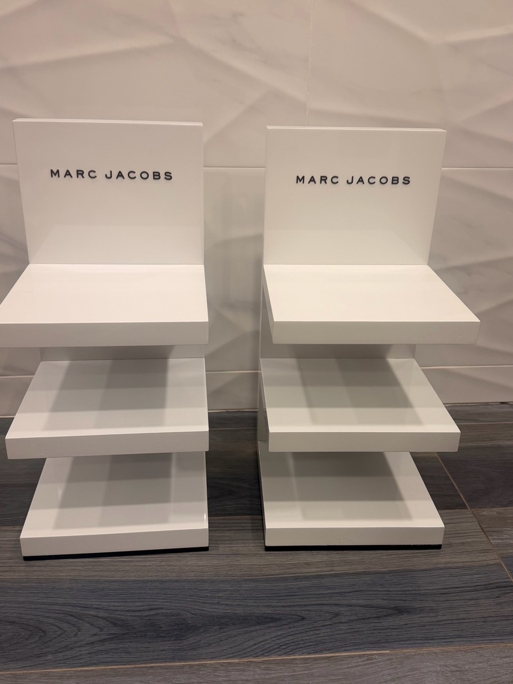 Marc Jacobs White Tiered Wall Display Shelves